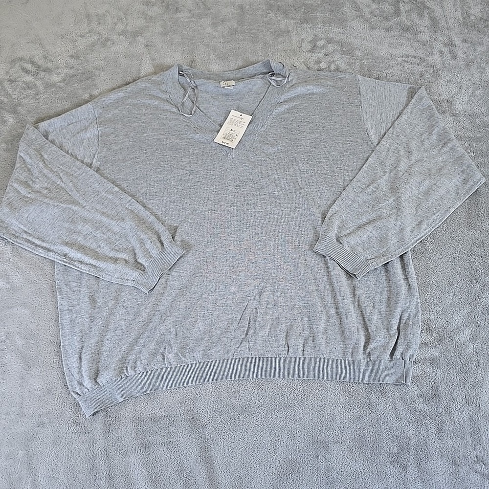 A New Day Sweater Womens XXL Gray Long Sleeve Soft Lightweight Pullover Top